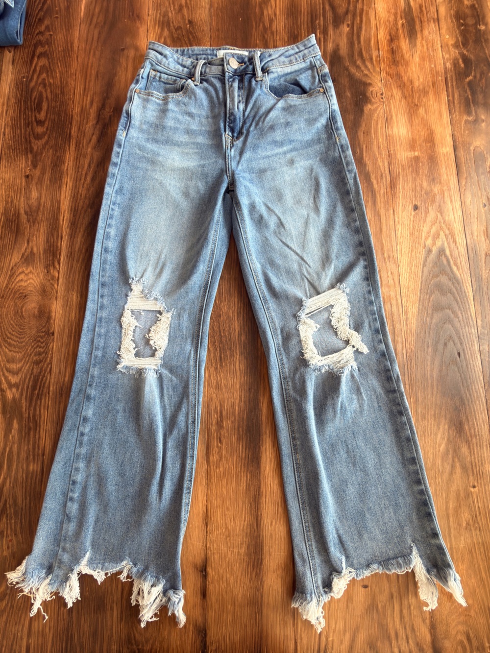 High-Rise Light Blue Distressed Skinny Jeans